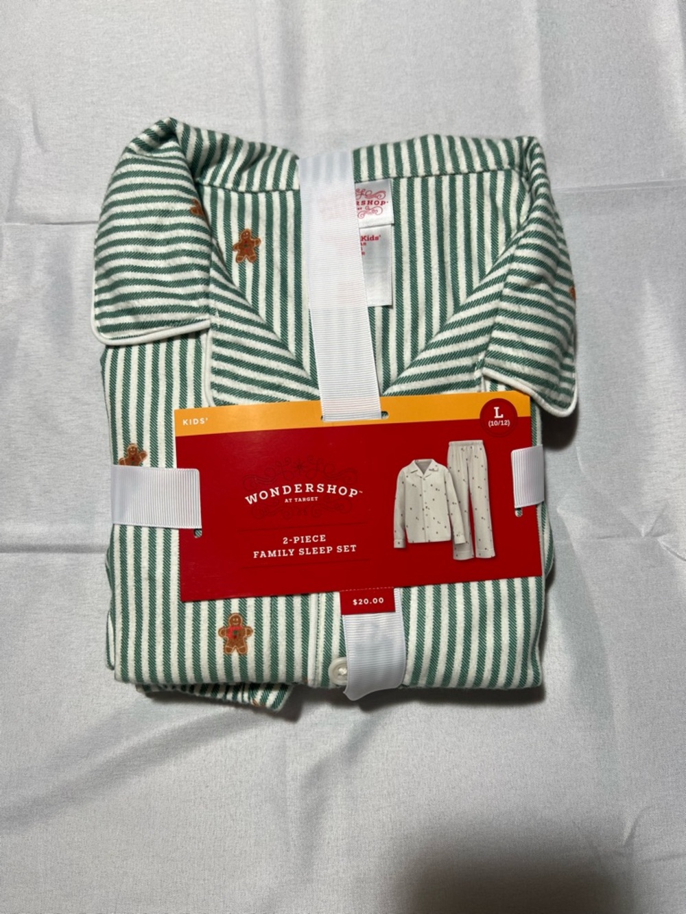Wondershop Kids Green & White Striped Gingerbread Pajama Set